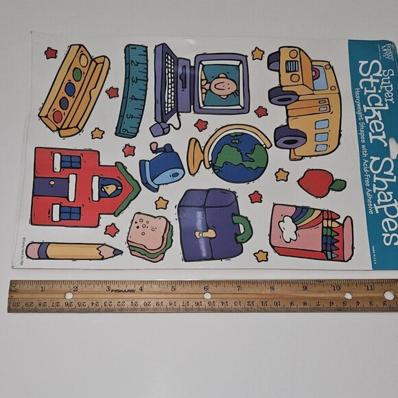 NEW Frances Meyer Super Sticker Shapes School House Bus Computer Classroom Lunch - Picture 5 of 5